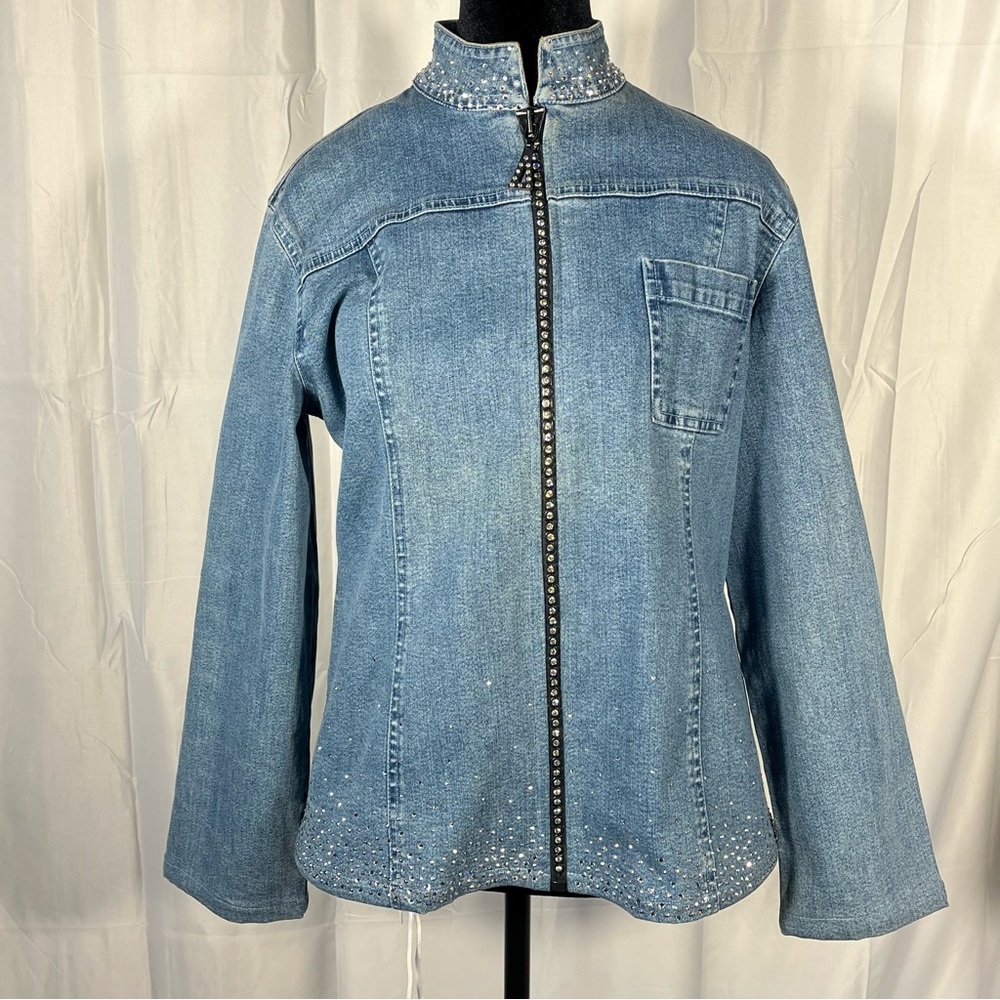 Sold Christine Alexander Blue Jean Jacket with Silver Accents